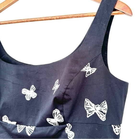 Talbots midi length dress, sleeveless & empire waisted,  cotton & spandex - Picture 4 of 12